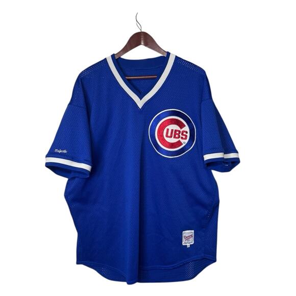 Majestic Chicago Cubs Diamond Jersey Blue MLB Size XXL Vintage Made USA - Picture 1 of 10